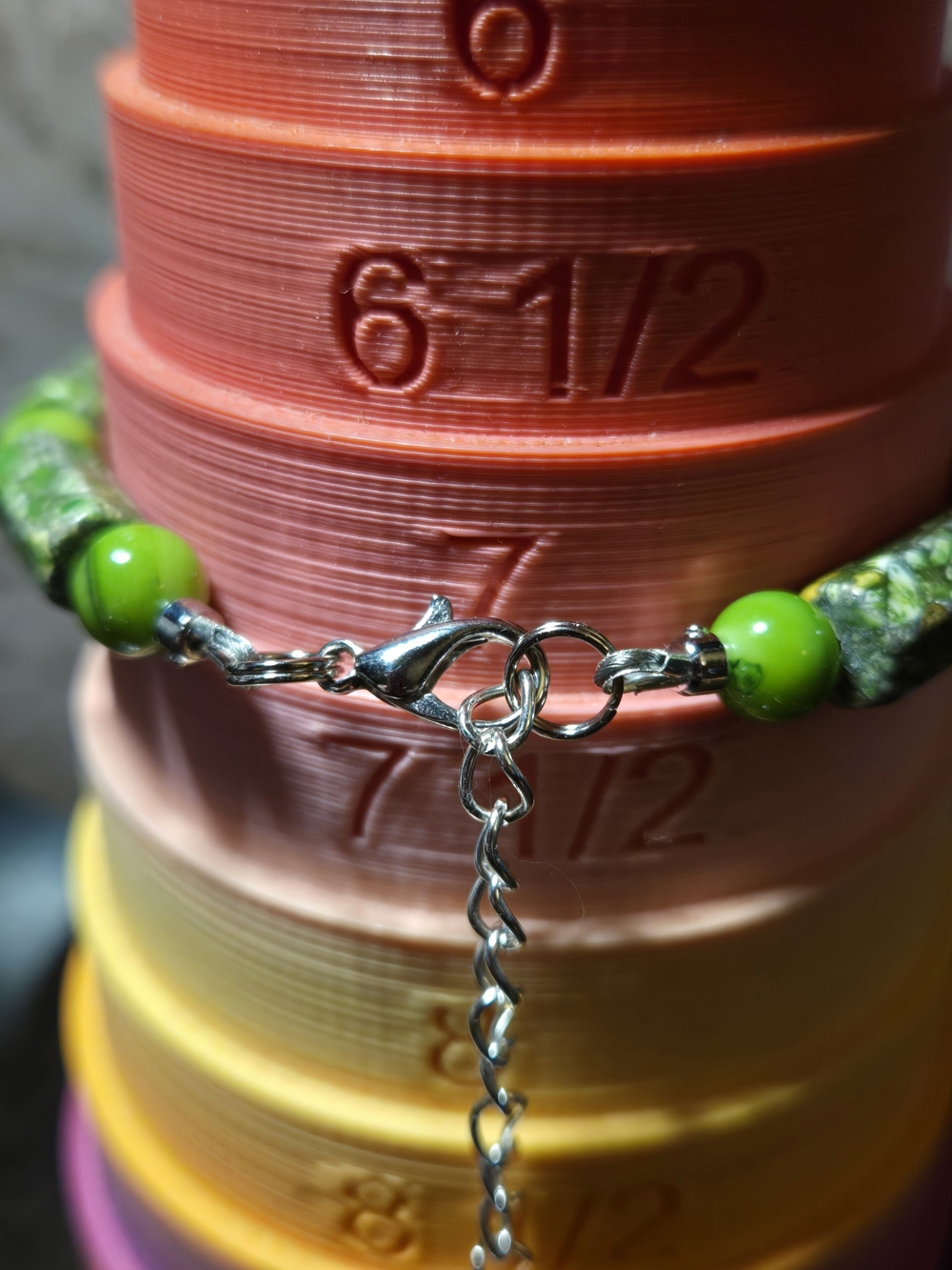Green Brecciated Jasper Bracelet - Artisan Style - Picture 2 of 2